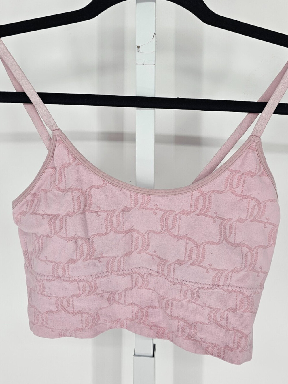 Juicy Couture Womens Sz M Longline Bralette Bra Light Pink Y2K